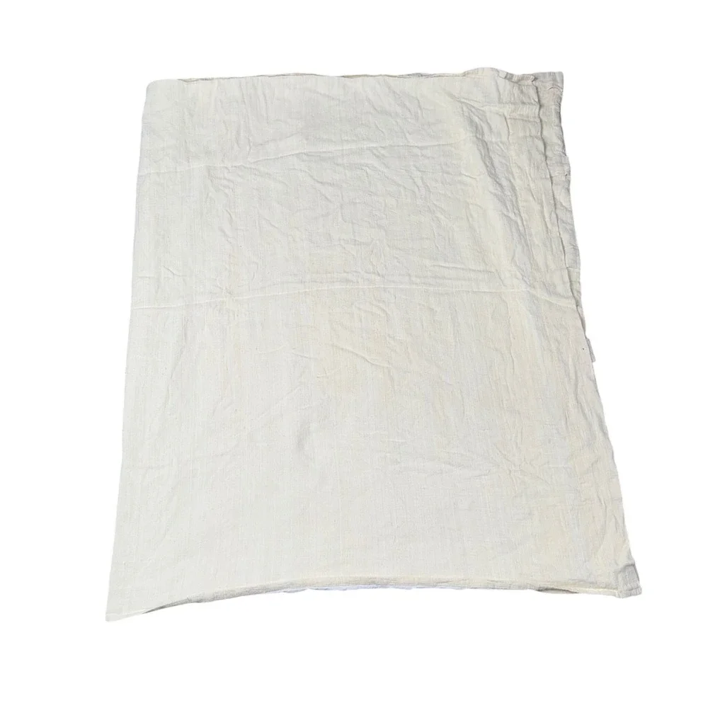 Quince Raw Silk Curtain Panel Pair 48x84 Off-White Excellent Cotton Lined Luxury